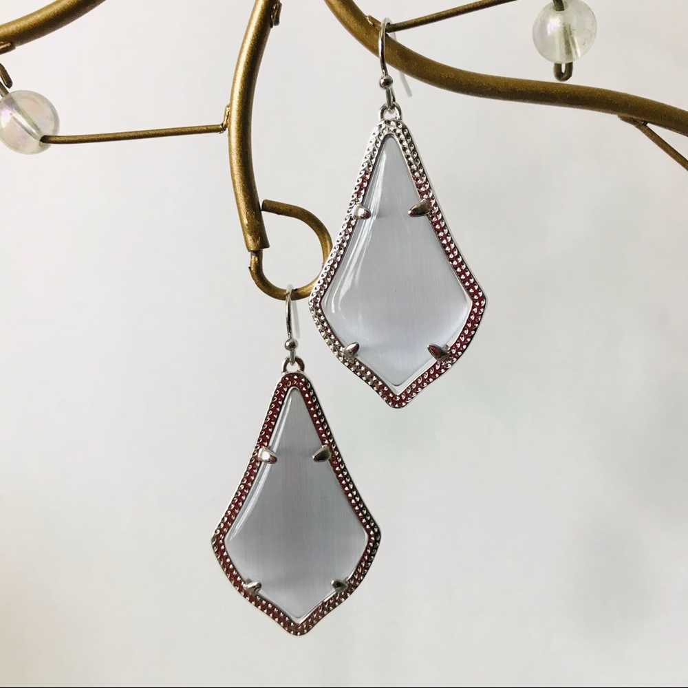 Kendra Scott Alex Cat's Eye Slate earrings Silver color